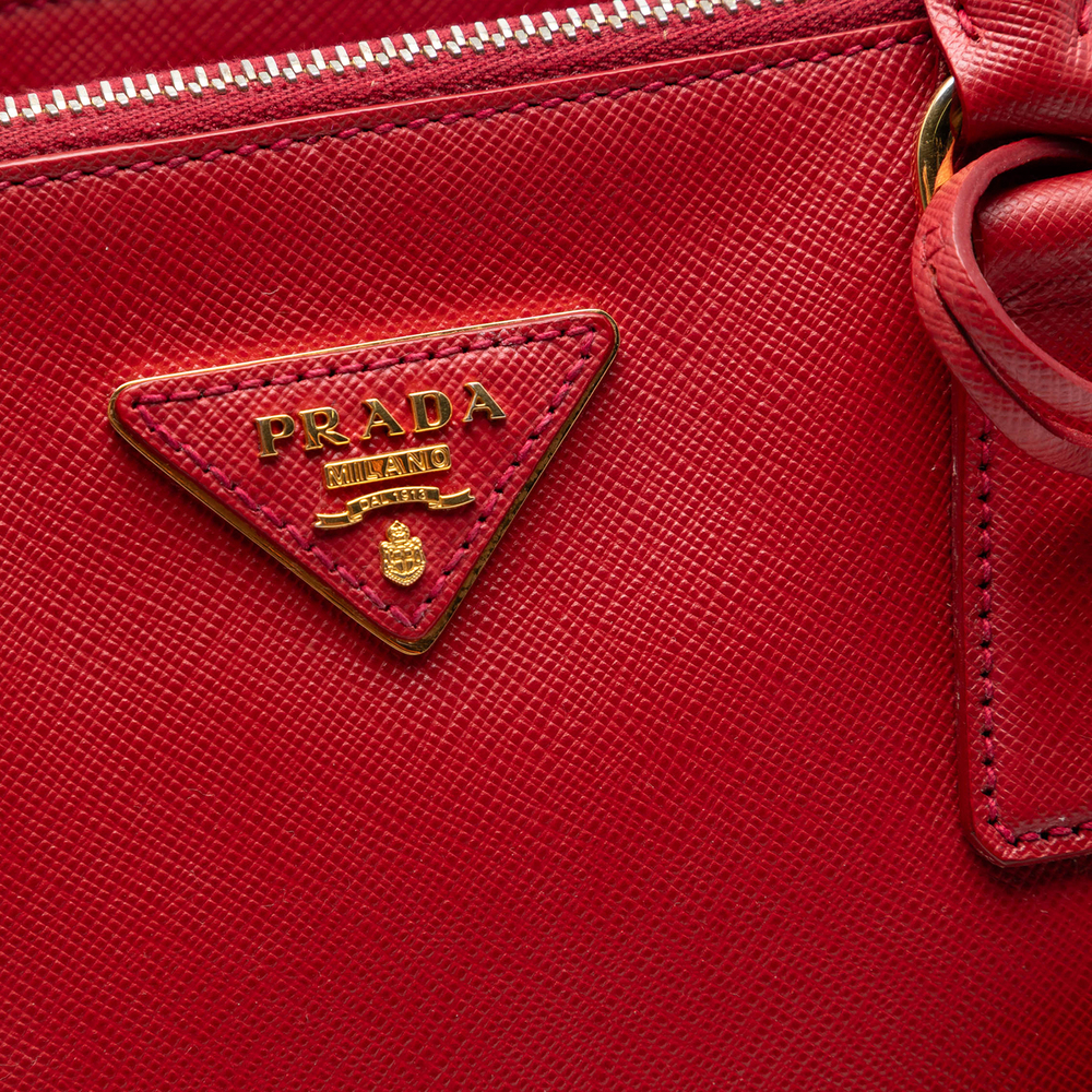 Pre-Loved Prada Small Saffiano Lux Galleria Double Zip Satchel - Picture 5 of 6